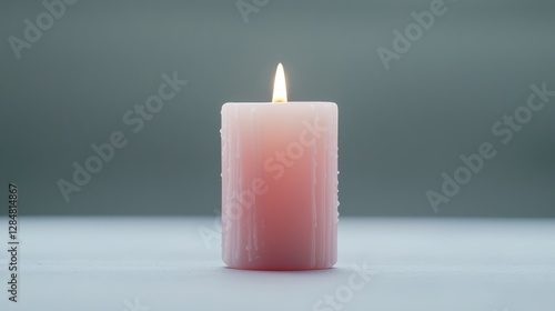 Wallpaper Mural Single pink candle flame, minimalist still life Torontodigital.ca