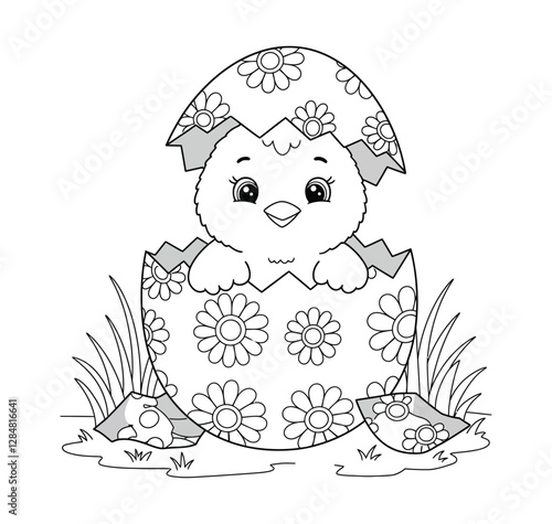 Easter Basket with Eggs Coloring Page, Fun and Festive Printable for All Ages