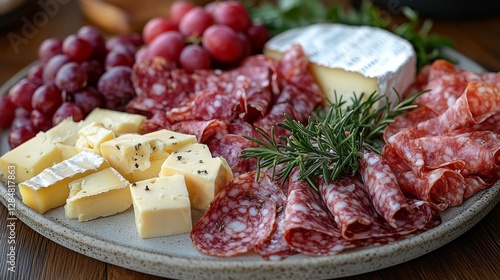A gorgeous arrangement of delicious meat and cheese on a plate