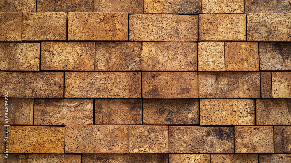 A seamless arrangement of cork wall tiles, symbolizing eco-friendly soundproofing and acoustic insulation, creating a sleek and modern backdrop for contemporary interiors A seamless arrangement of cork wall tiles, symbolizing eco-friendly soundproofing and acoustic insulation, creating a sleek and modern backdrop for contemporary interiors