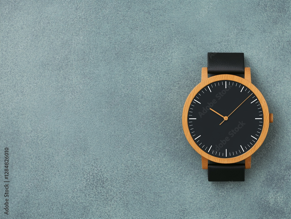 custom made wallpaper toronto digitalE-commerce growth and online business. Modern wooden watch on a textured background.