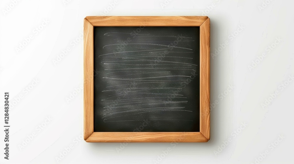 Fototapeta premium A clean slate awaits your ideas, featuring a woodenframed chalkboard free of distractions for branding inspiration.