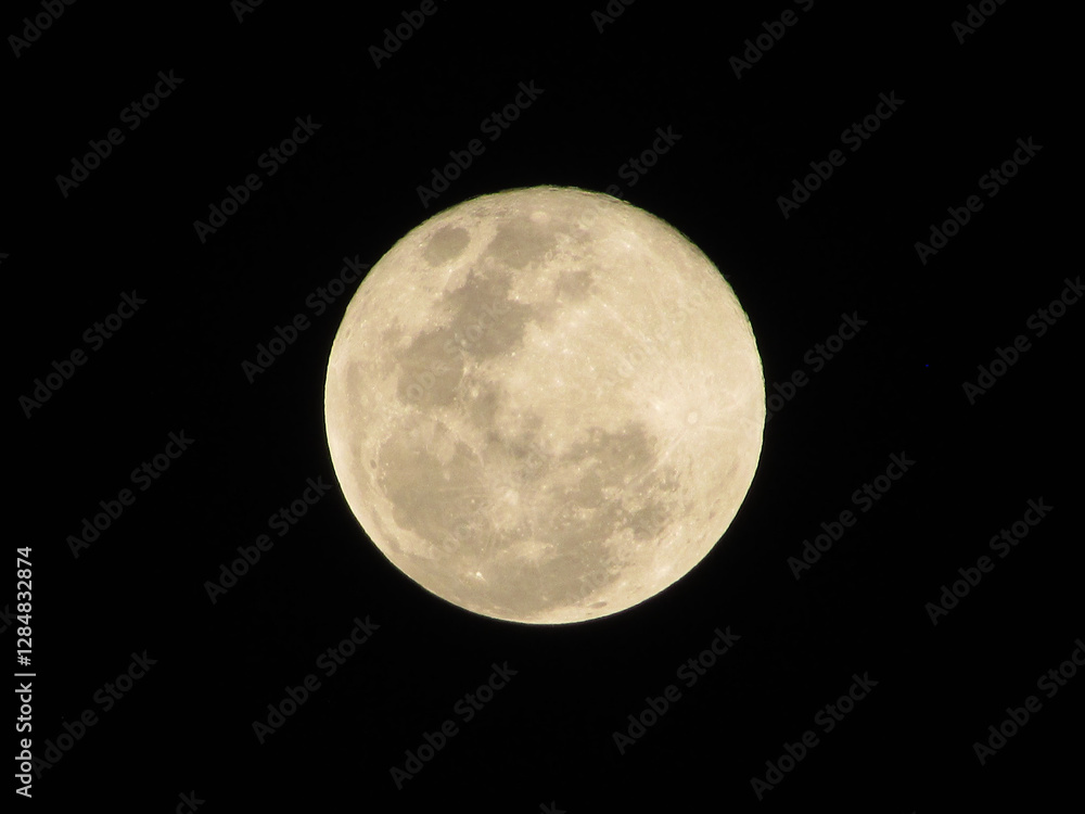 A beautiful full moon on a dark night in a country town A beautiful full moon on a dark night in a country town
