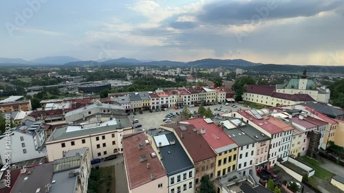 Wallpaper Mural Frydek Mistek, Czech Republic, Aerial view of Frydek Mistek with Beskydy Mountains in the background Torontodigital.ca