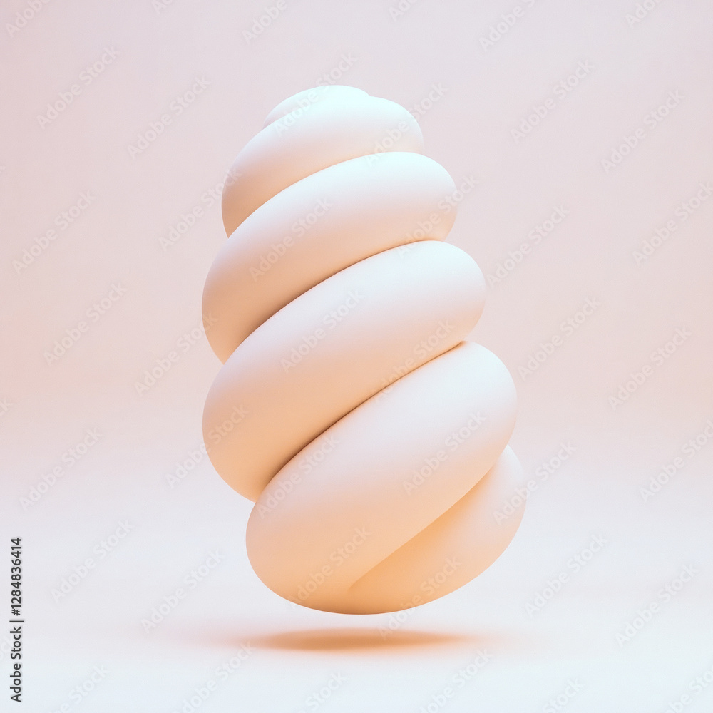 abstract swirling pastel form in minimalist setting abstract swirling pastel form in minimalist setting
