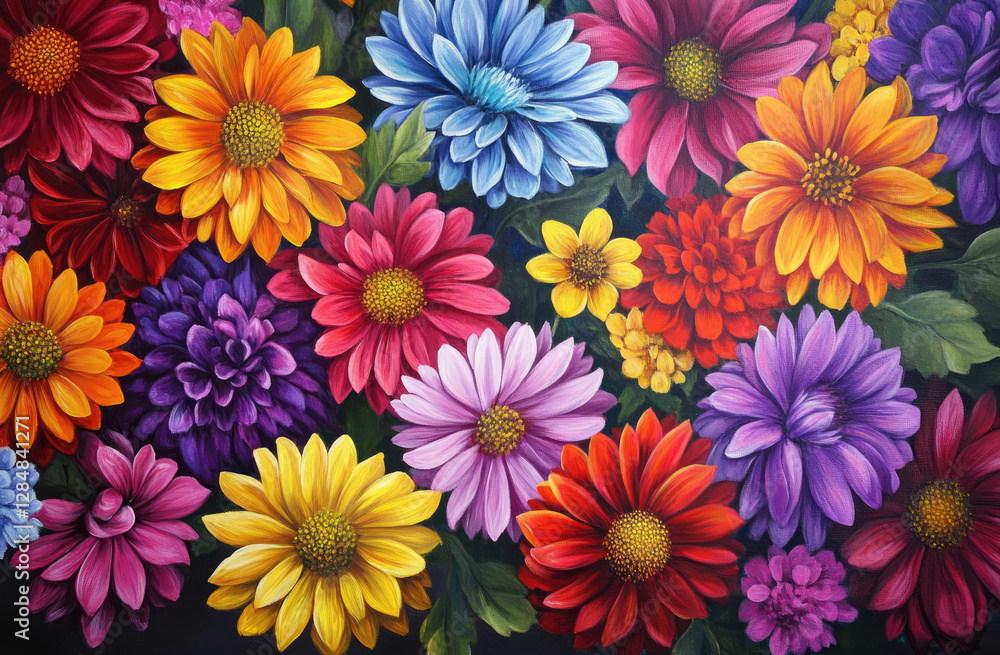 A vibrant arrangement of various flowers in bright colors, showcasing nature's beauty. A vibrant arrangement of various flowers in bright colors, showcasing nature's beauty.