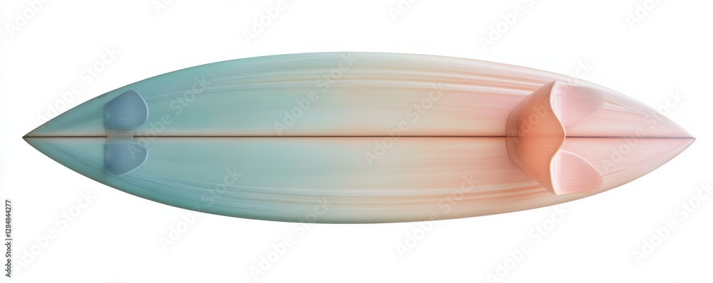 Abstract wooden surfboard with gradient pastel colors in artistic design Abstract wooden surfboard with gradient pastel colors in artistic design