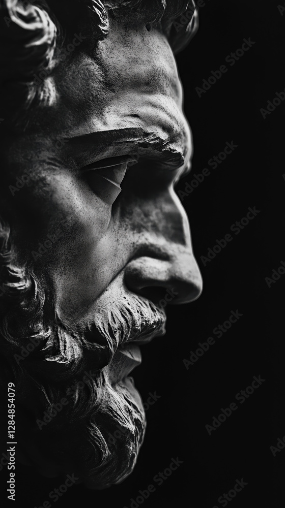 Intricate Profile of a Historical Stone Sculpture Intricate Profile of a Historical Stone Sculpture