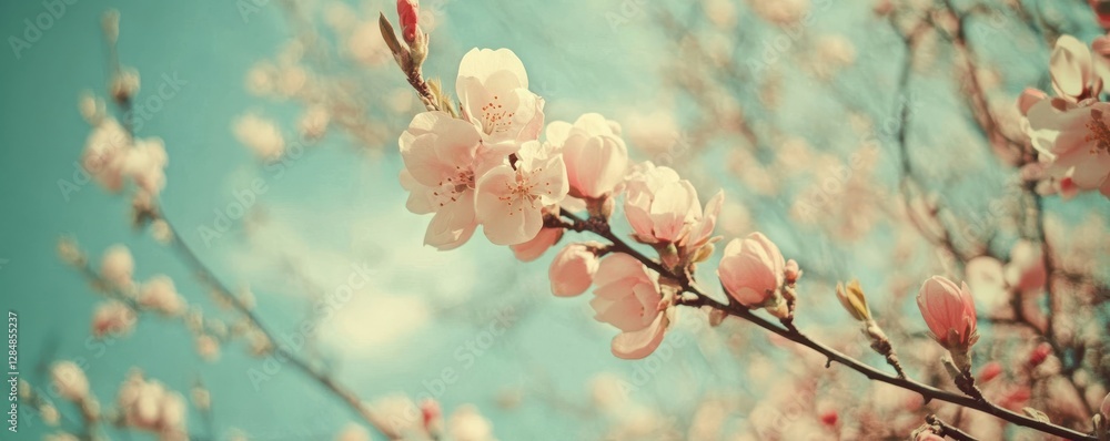 Springtime cherry blossoms against a clear blue sky Springtime cherry blossoms against a clear blue sky