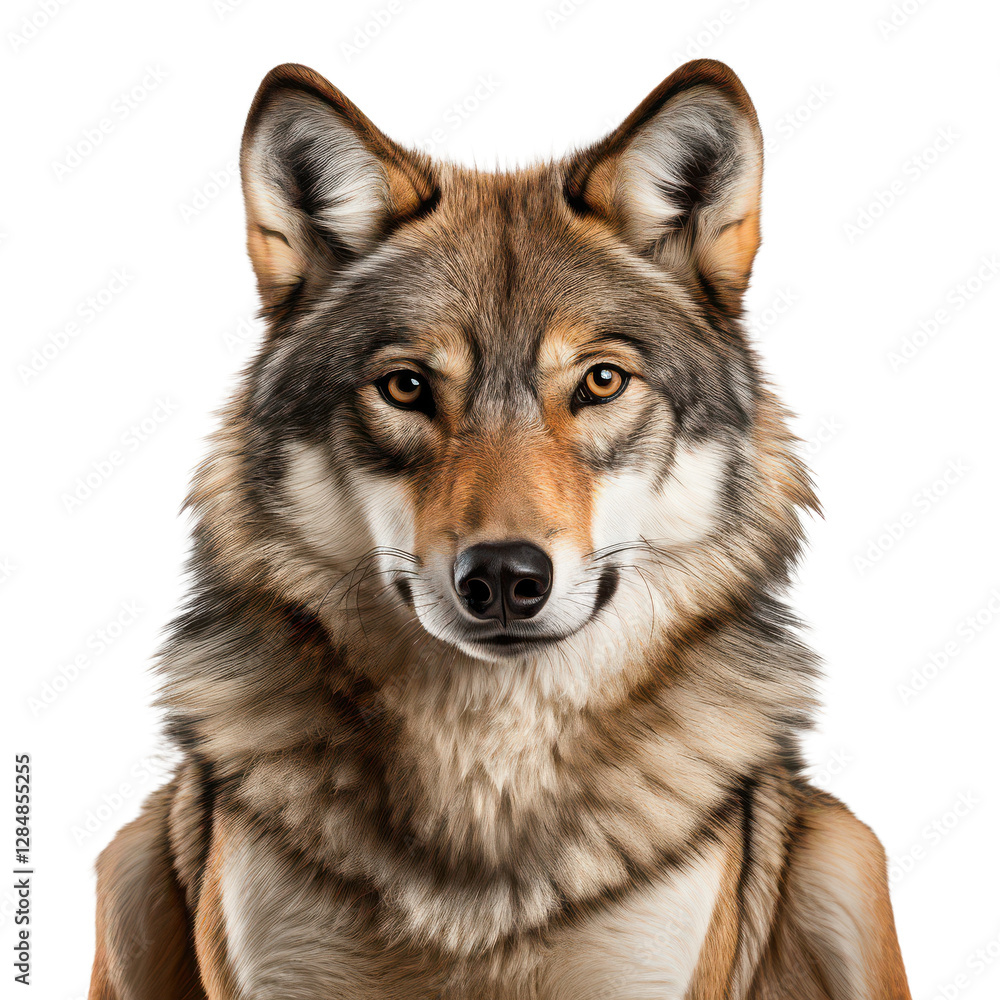 Fototapeta premium close up of a wolf isolated on transparent background, png