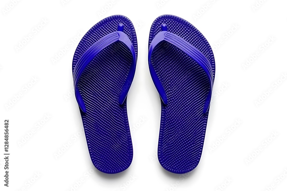 Pair of blue flip flops isolated on a white background Pair of blue flip flops isolated on a white background