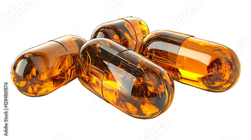 Cod liver oil and fish oil capsules as a healthy omega-3 supplement