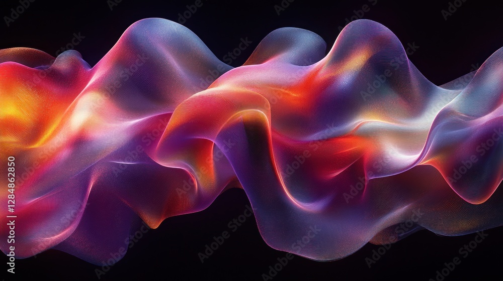 Obraz premium Abstract digital fabric flowing on dark background