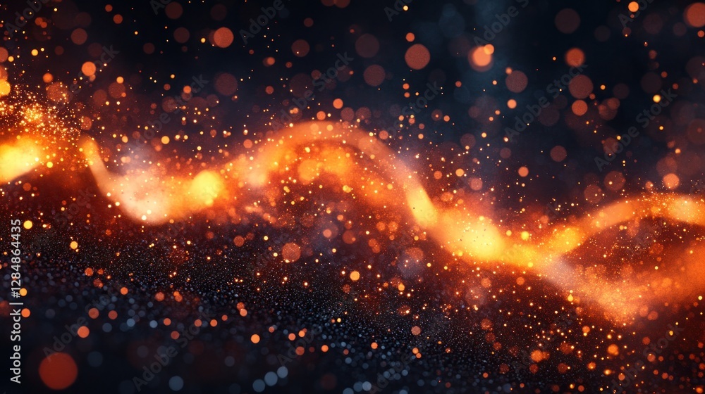 Obraz premium Abstract fiery stream effect in dark background