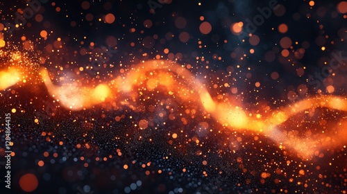 Abstract fiery stream effect in dark background photo