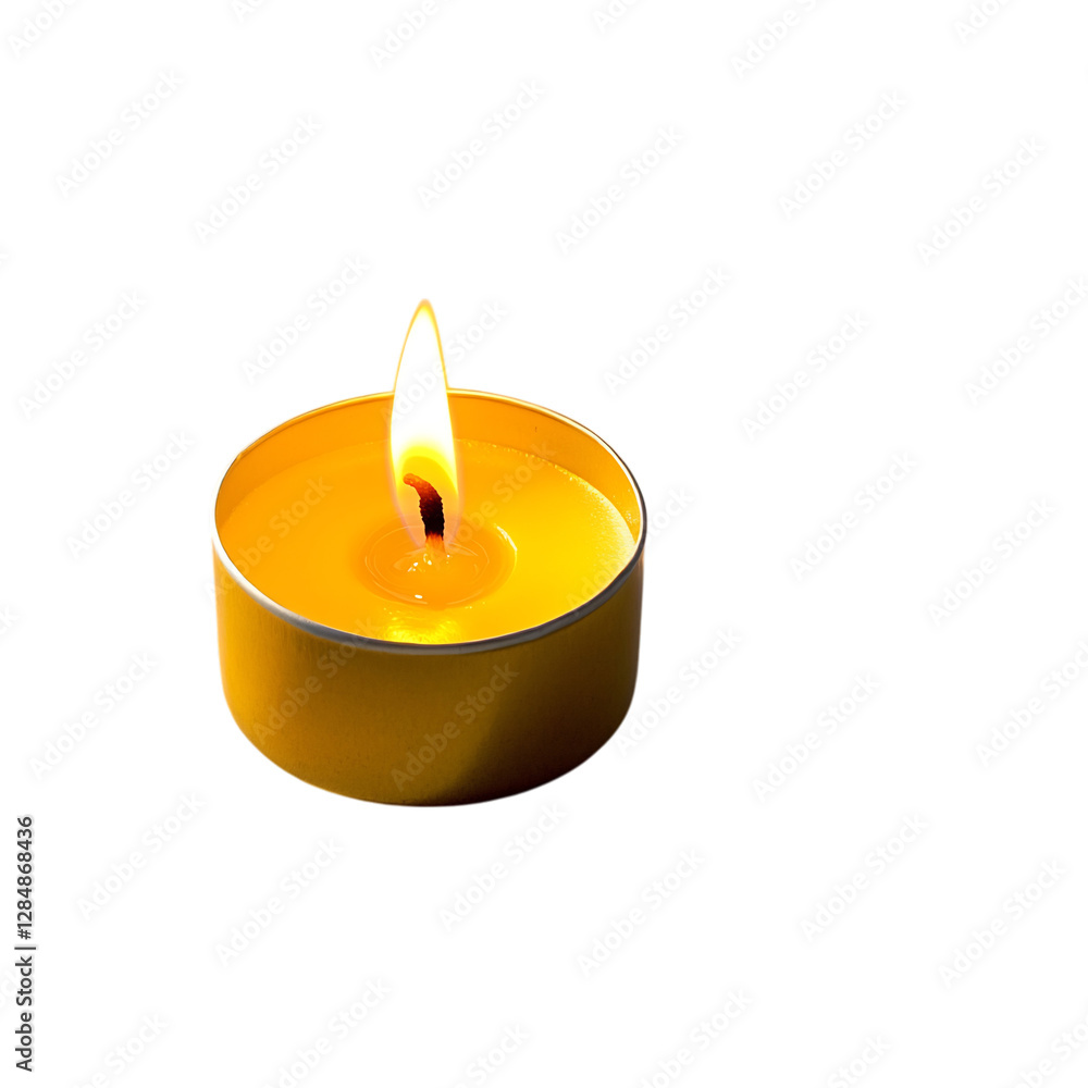 A Small Candle Flame Flickering in the Breeze Isolated on Transparent Background A Small Candle Flame Flickering in the Breeze Isolated on Transparent Background