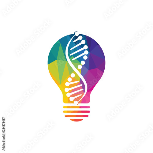 Creative Science genetics vector logo design. Genetic analysis, research biotech code DNA. Biotechnology genome chromosome.