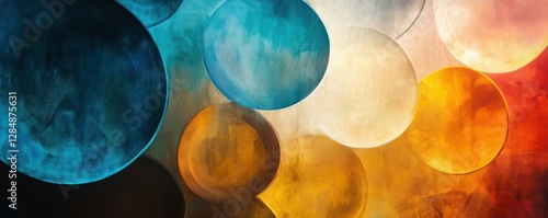 Abstract art with colorful overlapping circles creating a vibrant, modern aesthetic