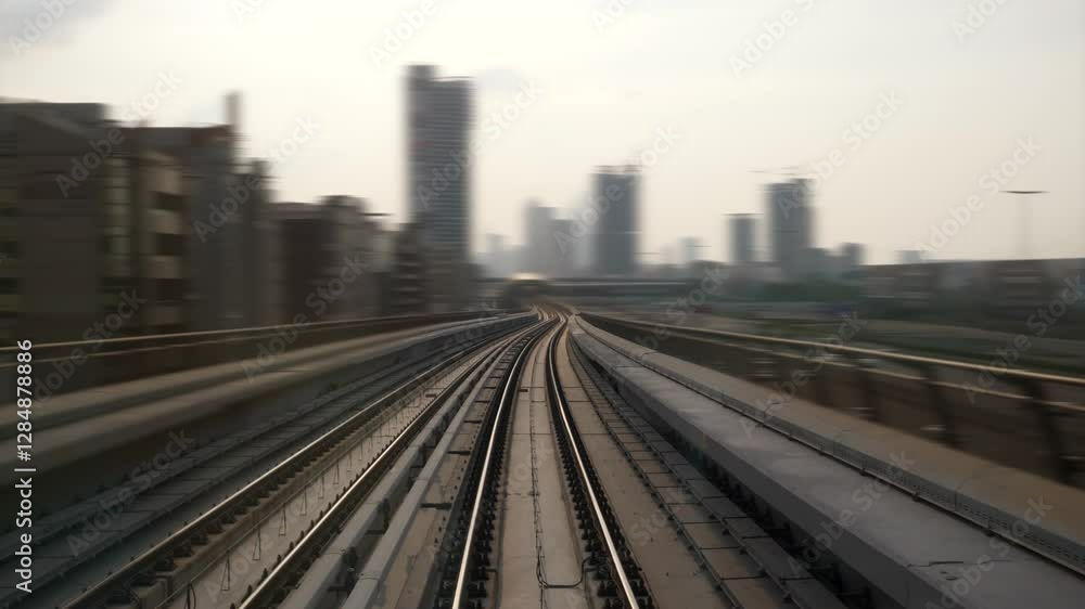 Dynamic Cityscape outside the Train View Dynamic Cityscape outside the Train View