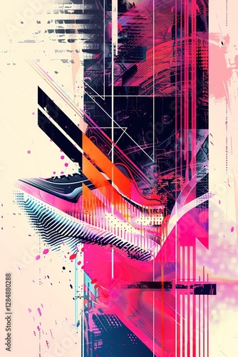 Sport Event poster, Abstract geometric background