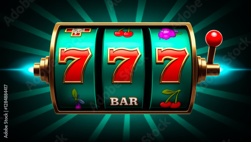 classic slot machine with lucky 777 combination