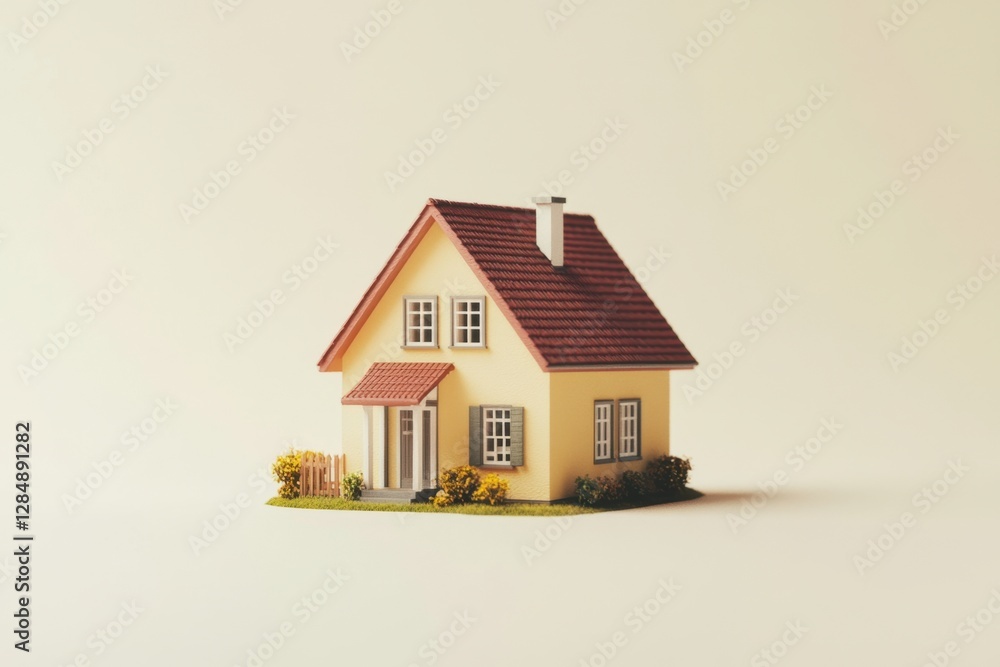 This small detailed model house represents home ownership and real estate This small detailed model house represents home ownership and real estate