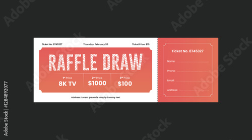 raffle ticket template, raffle draw ticket template, print ready, raffle ticket, raffle paper voucher, charity, fundraising event ticket template