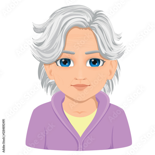 gray-haired old woman portrait