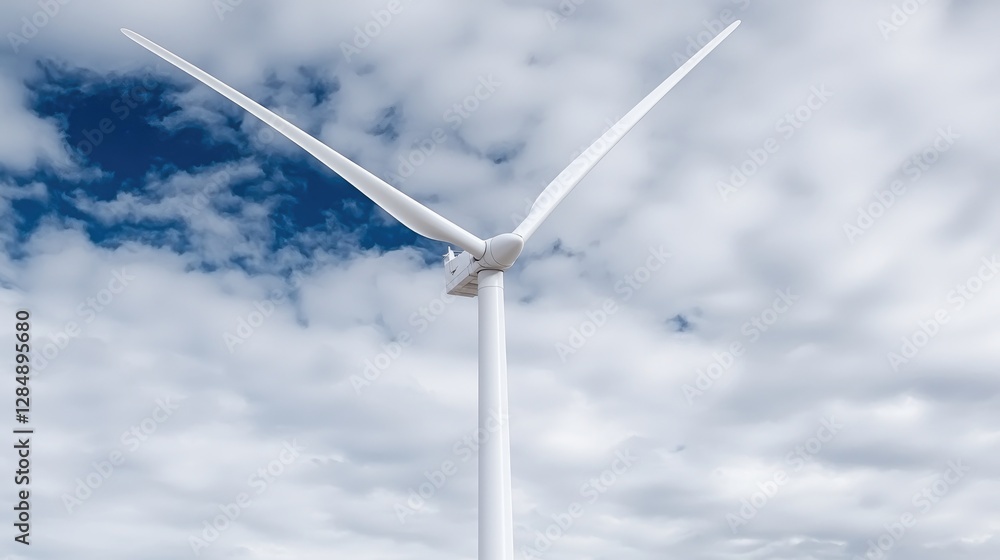 Wind turbine blades against a cloudy sky. Power generation Wind turbine blades against a cloudy sky. Power generation