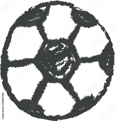 Hand Drawn Crayon Soccer Ball