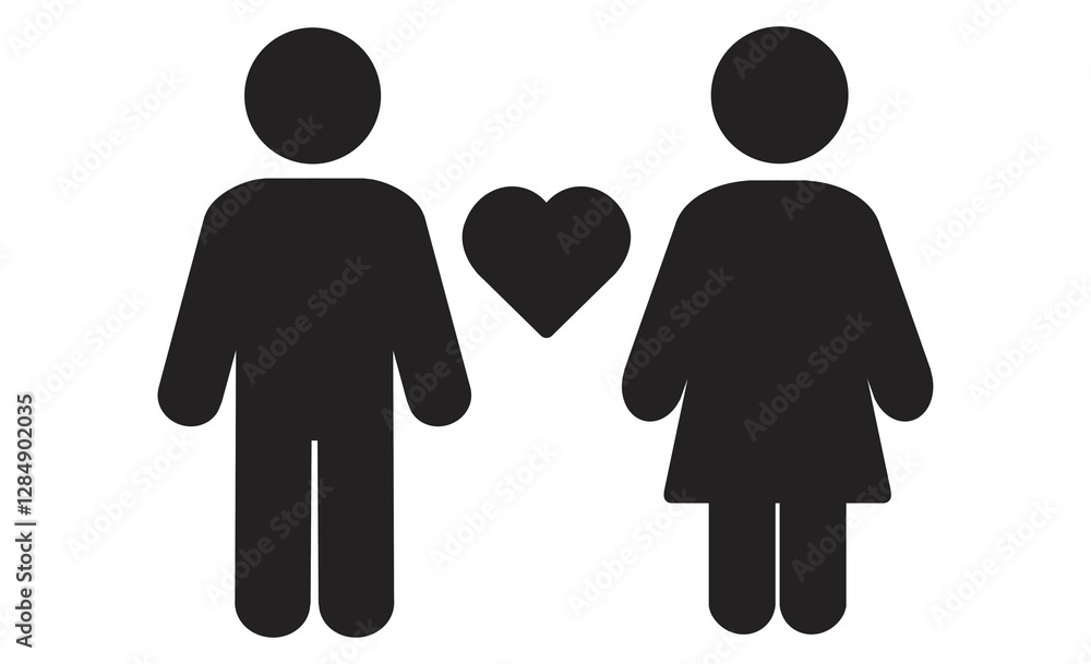 夫婦のシンプルなアイコンイラスト 夫婦のシンプルなアイコンイラスト