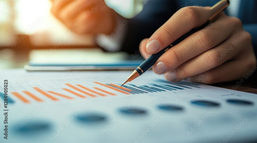 Business investment workspace with asset diversification strategies, financial risk analysis, and profit forecasting Business investment workspace with asset diversification strategies, financial risk analysis, and profit forecasting