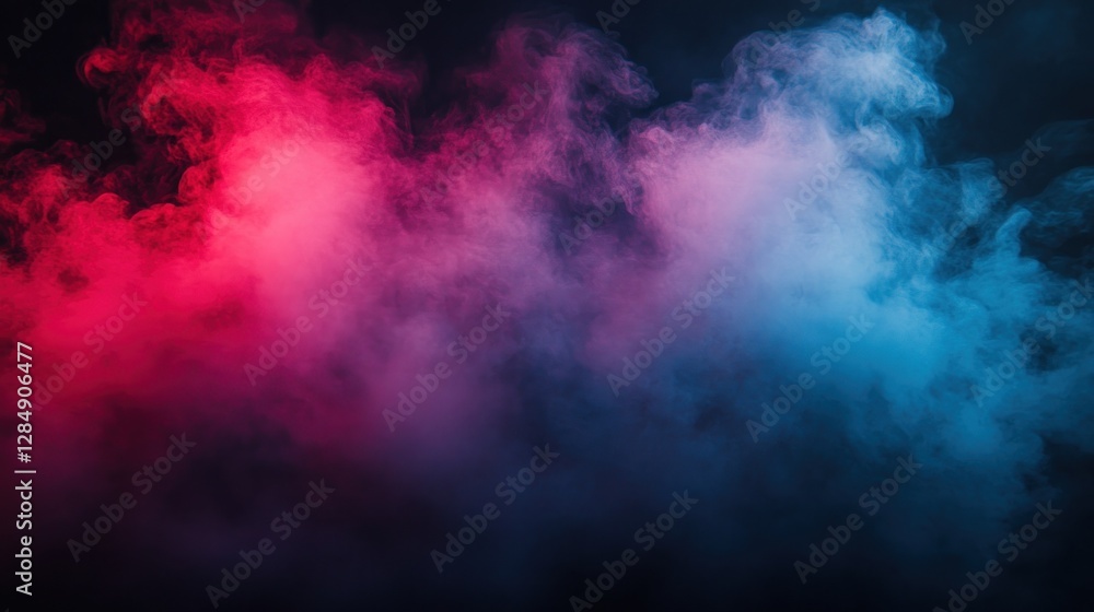 Fototapeta premium Colorful Smoke Clouds on Dark Background