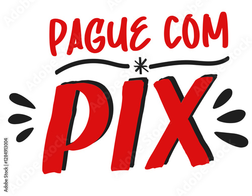 Lettering pague com pix. Modern hand Lettering.