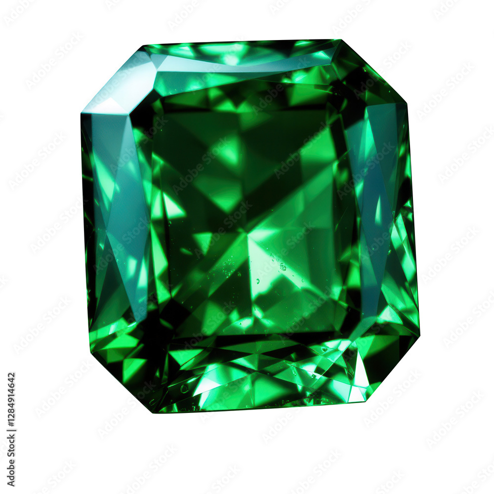 Emerald gemstone on transparent background Emerald gemstone on transparent background