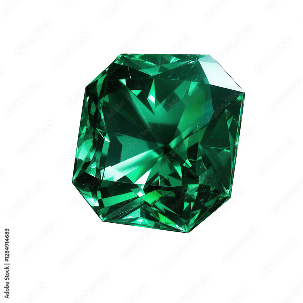 Emerald gemstone on transparent background Emerald gemstone on transparent background