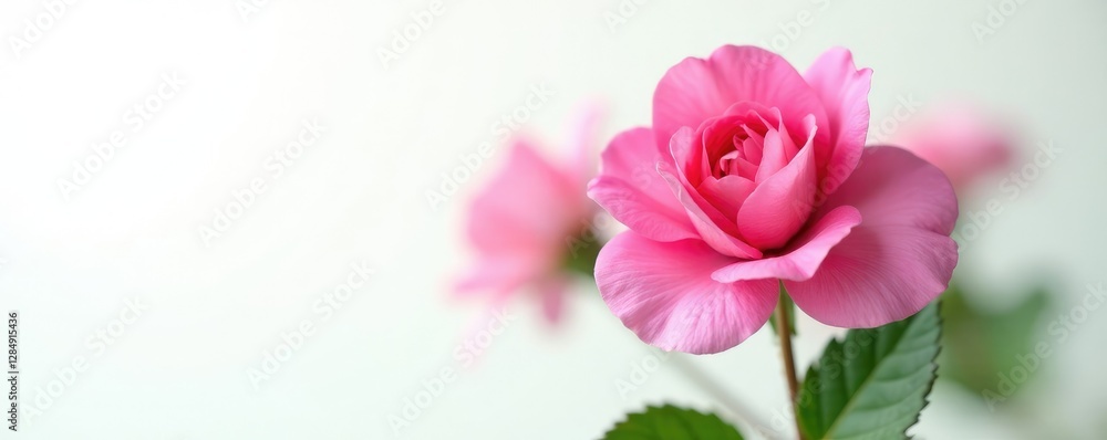 Rose geranium flower in soft focus on white background, isolation, plant Rose geranium flower in soft focus on white background, isolation, plant