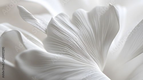 Elegant White Petals or Fabric Waves Backdrop / 白い花びらまたは布の優雅な波の背景