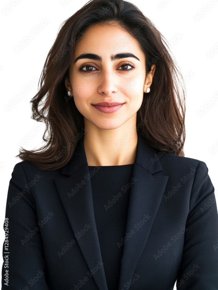 custom made wallpaper toronto digitalPortrait of a young woman in formal attire against a transparent background wearing a black blazer and looking at the camera with neutral expression