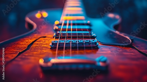 Vibrant Electric Guitar Closeup Stunning Image