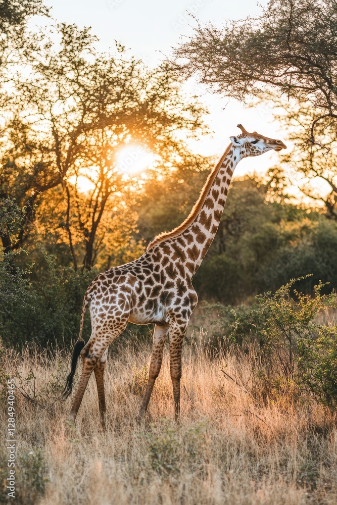 A lone giraffe walking across the savanna during golden hour, with the sun casting long shadows on the grasslands, A lone giraffe walking across the savanna during golden hour, with the sun casting long shadows on the grasslands,