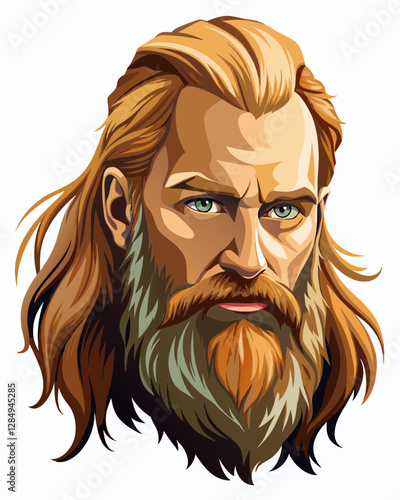 Viking man with beard and mustache