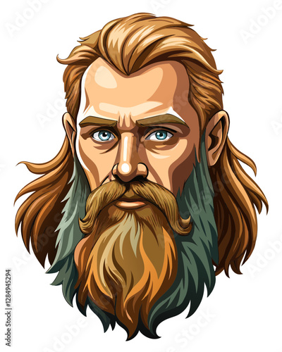 Viking man with beard and mustache
