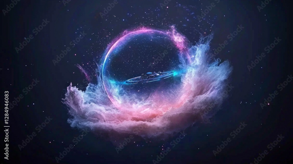 Cosmic Spaceship Nebula Stars Galaxy Wallpaper Art Cosmic Spaceship Nebula Stars Galaxy Wallpaper Art