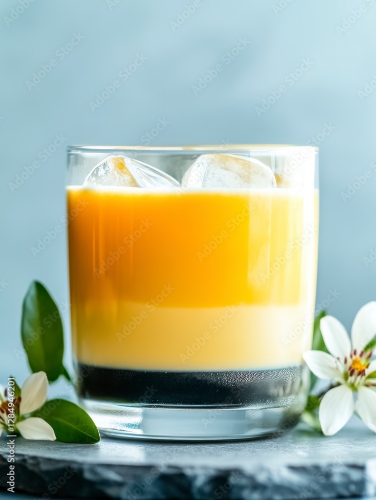 Iced Jasmine Milk Tea Refreshing Drink Layered Texture Summer Beverage Iced Jasmine Milk Tea Refreshing Drink Layered Texture Summer Beverage