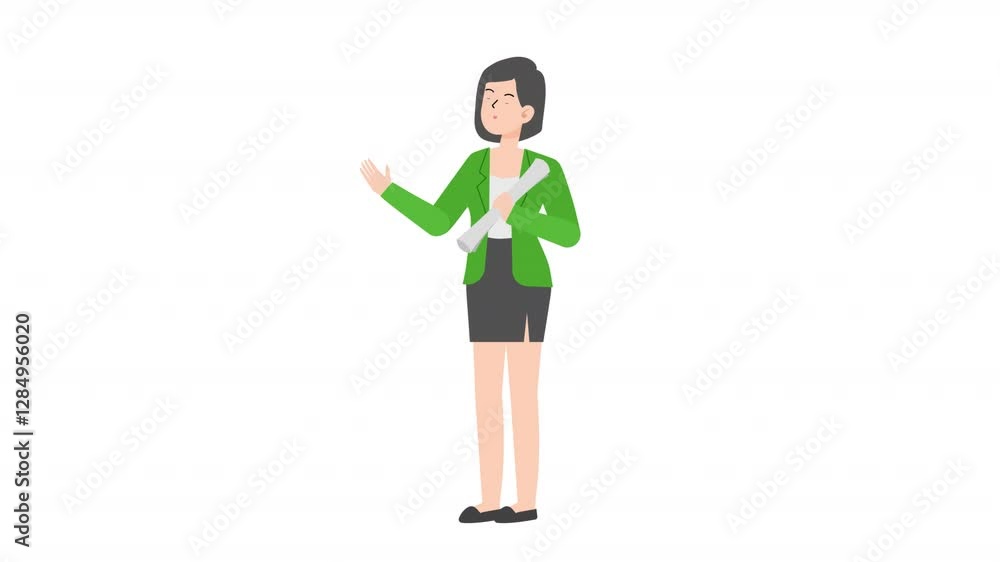 Woman is standing and giving a lecture cartoon animation
Woman is standing and giving a lecture cartoon animation