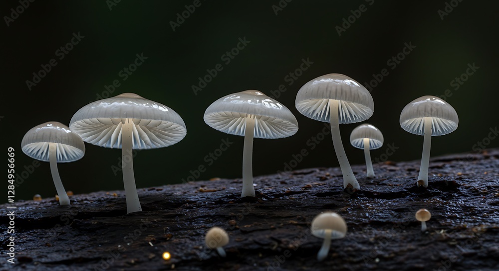 Tiny Mushrooms Growing on Wood Dark Forest Macro Photography Ultra HD 4K Tiny Mushrooms Growing on Wood Dark Forest Macro Photography Ultra HD 4K