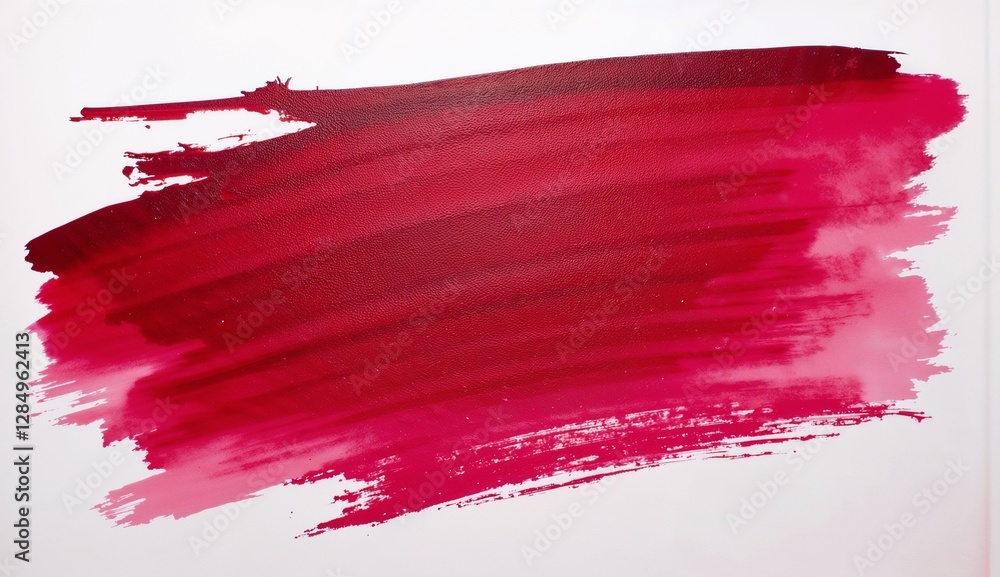 Bold red brush stroke on white background for artistic projects and creative design Bold red brush stroke on white background for artistic projects and creative design
