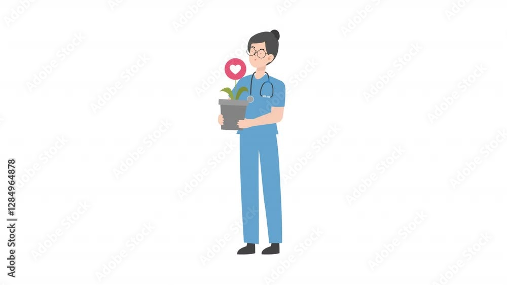 doctor holding heart cartoon animation doctor holding heart cartoon animation