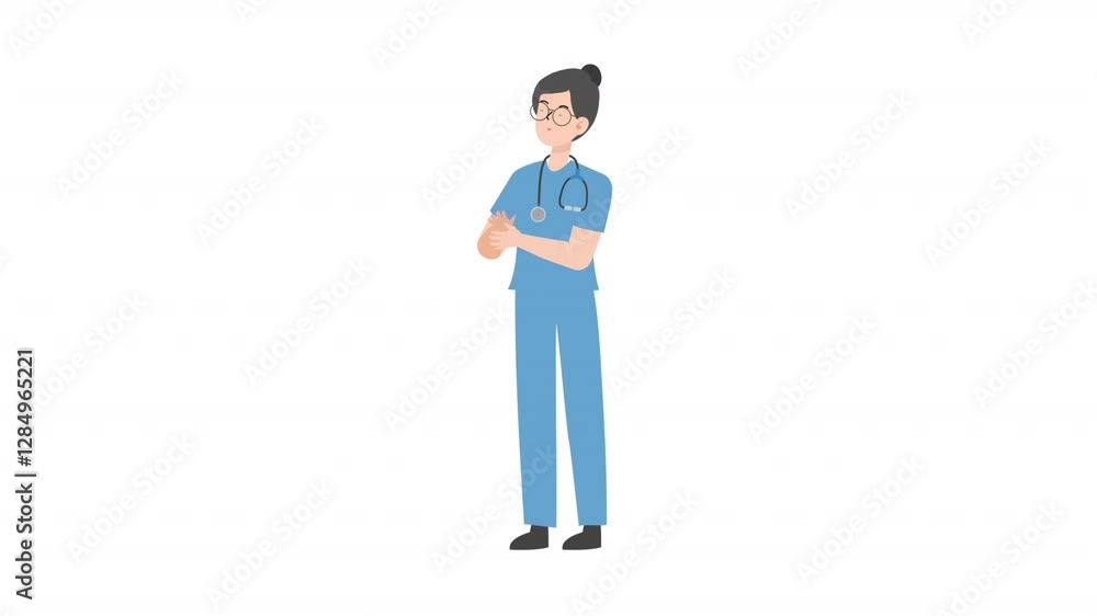 Doctor stand and applaud cartoon animation
Doctor stand and applaud cartoon animation